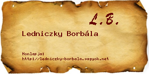 Ledniczky Borbála névjegykártya