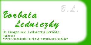 borbala ledniczky business card
