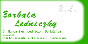 borbala ledniczky business card